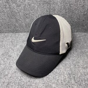 Nike Golf Hat Cap Fitted Mens Black White Mesh Trucker Swoosh Flexfit 20XI VRS